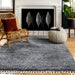 Dark Grey Shag Area Rug for Living Room and Bedroom