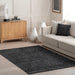 Dark Grey Solid Area Rug for Easy Cleaning and Comfort