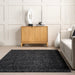 Dark Grey Solid Area Rug for Easy Cleaning and Comfort