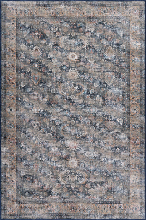 Dark Grey Washable Medallion Area Rug 150x240 cm