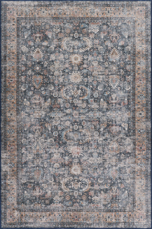 Dark Grey Washable Medallion Area Rug 150x240 cm