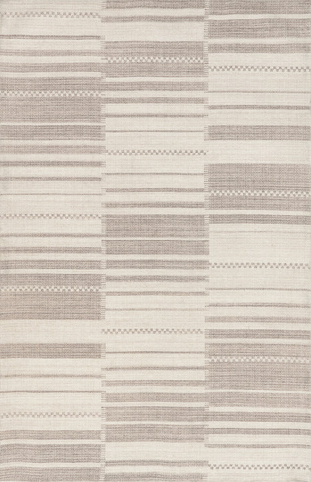 Delfina Beige Cotton Striped Area Rug 140x200 cm