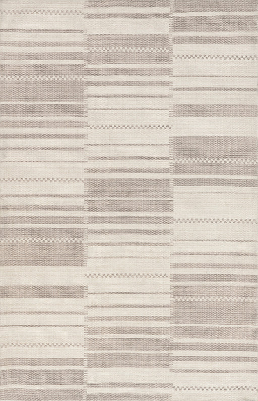 Delfina Beige Cotton Striped Area Rug 140x200 cm