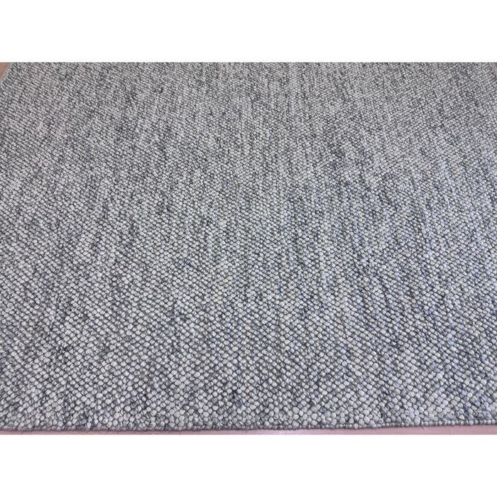 Delilah Modern Plain Mottled Beaded Pebble Hand-Woven Textured Wool Flat-Pile Cream Rug