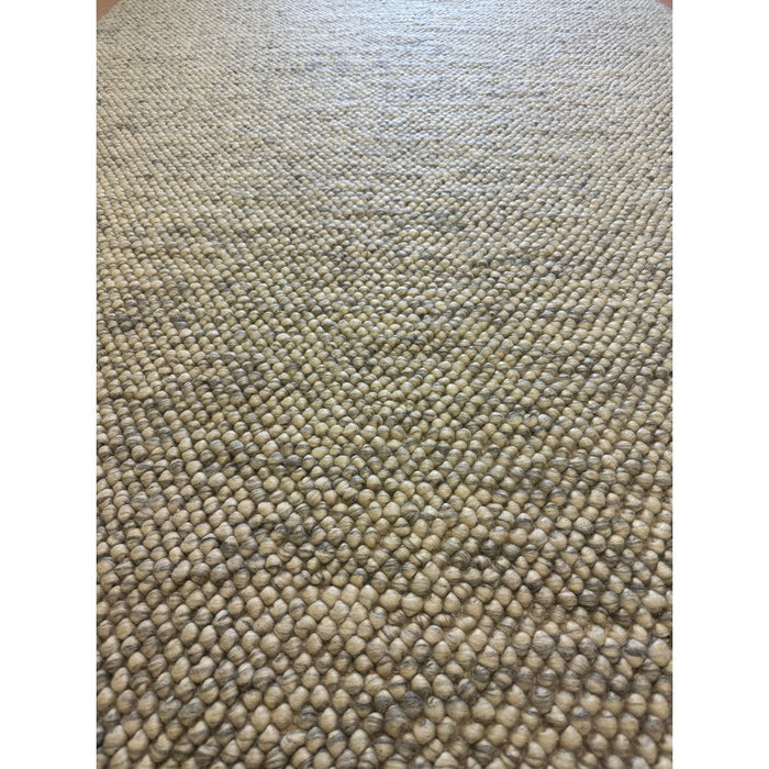 Delilah Modern Plain Mottled Beaded Pebble Hand-Woven Textured Wool Flat-Pile Cream Rug