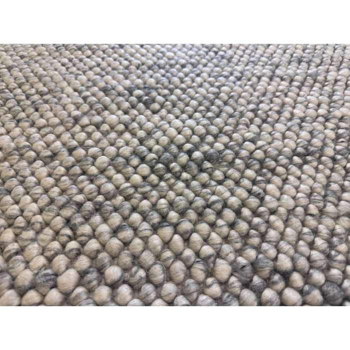 Delilah Modern Plain Mottled Beaded Pebble Hand-Woven Textured Wool Flat-Pile Cream Rug