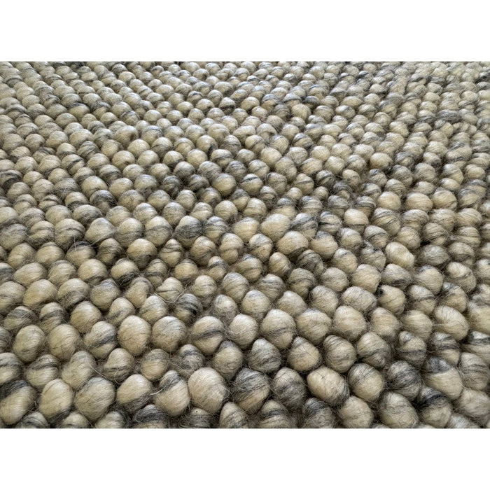 Delilah Modern Plain Mottled Beaded Pebble Hand-Woven Textured Wool Flat-Pile Cream Rug