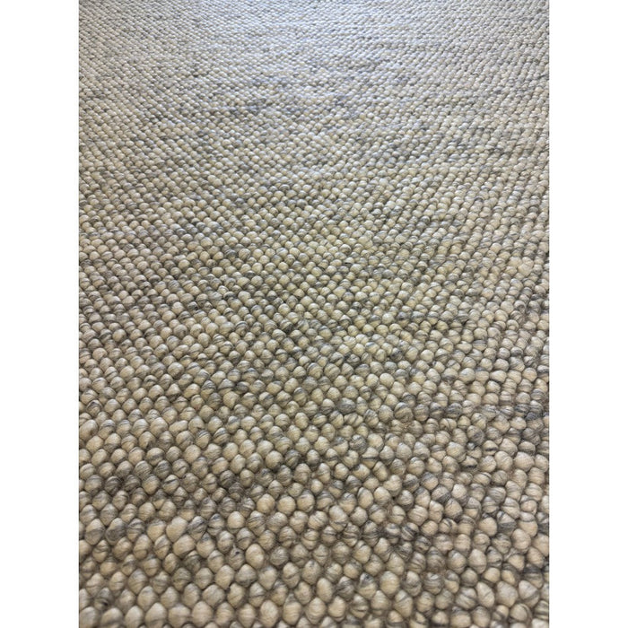 Delilah Modern Plain Mottled Beaded Pebble Hand-Woven Textured Wool Flat-Pile Cream Rug