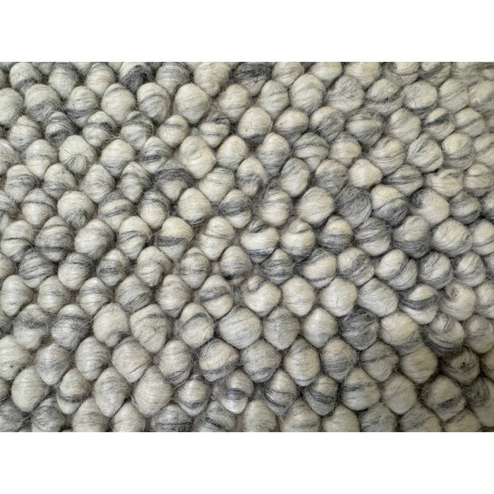 Delilah Modern Plain Mottled Beaded Pebble Hand-Woven Textured Wool Flat-Pile Cream Rug