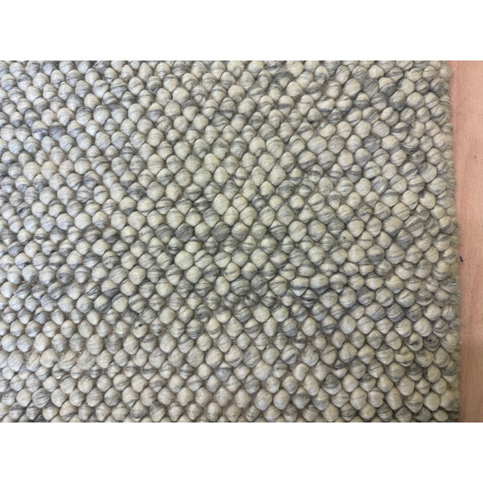 Delilah Modern Plain Mottled Beaded Pebble Hand-Woven Textured Wool Flat-Pile Cream Rug