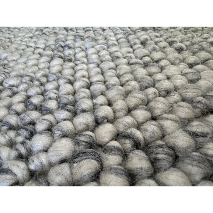 Delilah Modern Plain Mottled Beaded Pebble Hand-Woven Textured Wool Flat-Pile Cream Rug