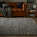 Delilah Modern Plain Mottled Beaded Pebble Hand-Woven Textured Wool Flat-Pile Grey/Charcoal Rug