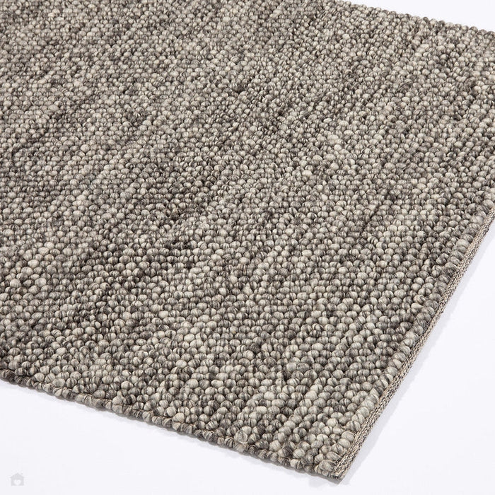 Delilah Modern Plain Mottled Beaded Pebble Hand-Woven Textured Wool Flat-Pile Grey/Charcoal Rug