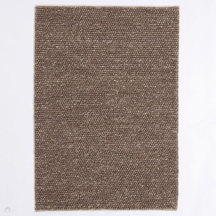 Delilah Modern Plain Mottled Beaded Pebble Hand-Woven Textured Wool Flat-Pile Taupe Rug