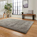 Deluxe Soft Plush Super Heavyweight High-Density Plain Polypropylene Shaggy Grey Rug