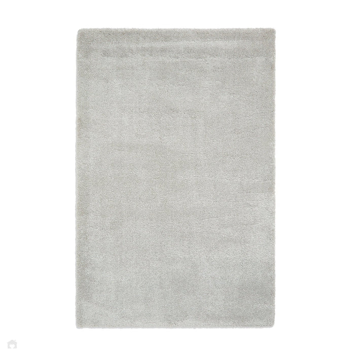 Deluxe Soft Plush Super Heavyweight High-Density Plain Polypropylene Shaggy Silver Rug