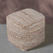 Denim And Jute Handwoven Pouf For Indoor Outdoor Use