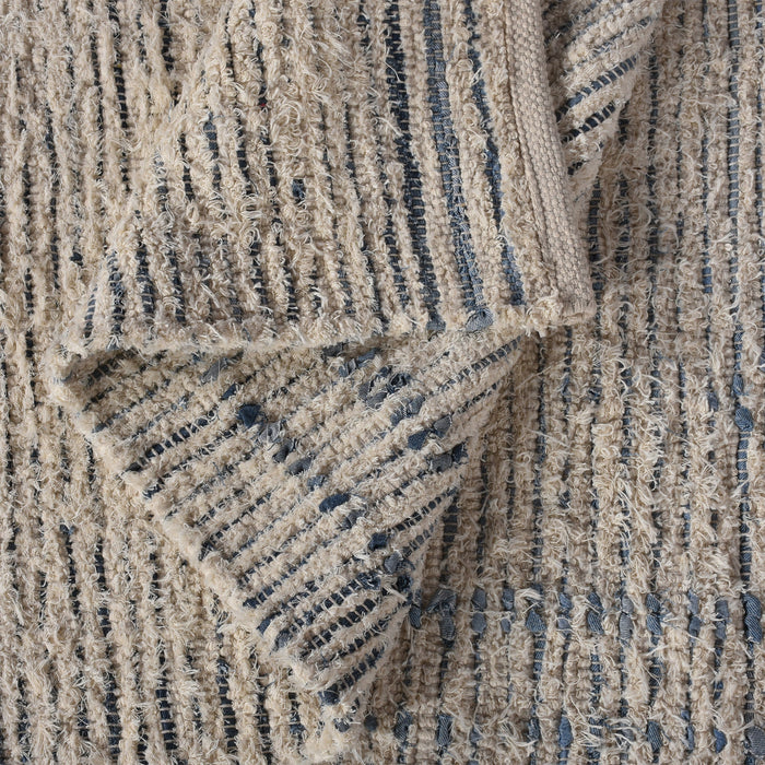 Denim Cotton Salvage Hand Woven Tribal Rug