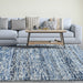 Denim Handwoven Stripe Rug for Living Room Decor