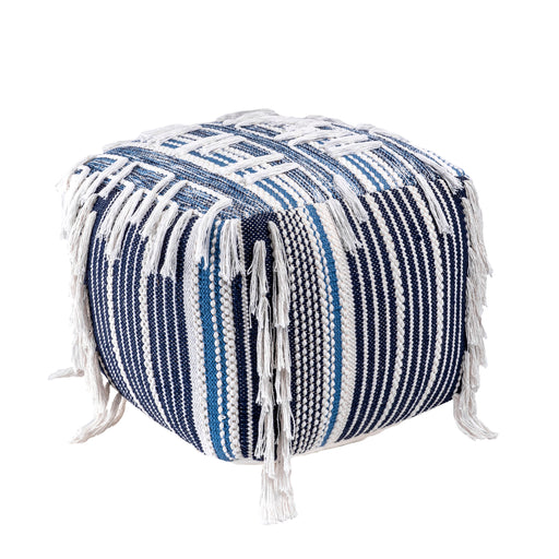 Džínovina pruhovaná pouf 50 cm Blue FlatWoven Design