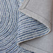 Denim Wool Area Rug with Waves and Curves Design