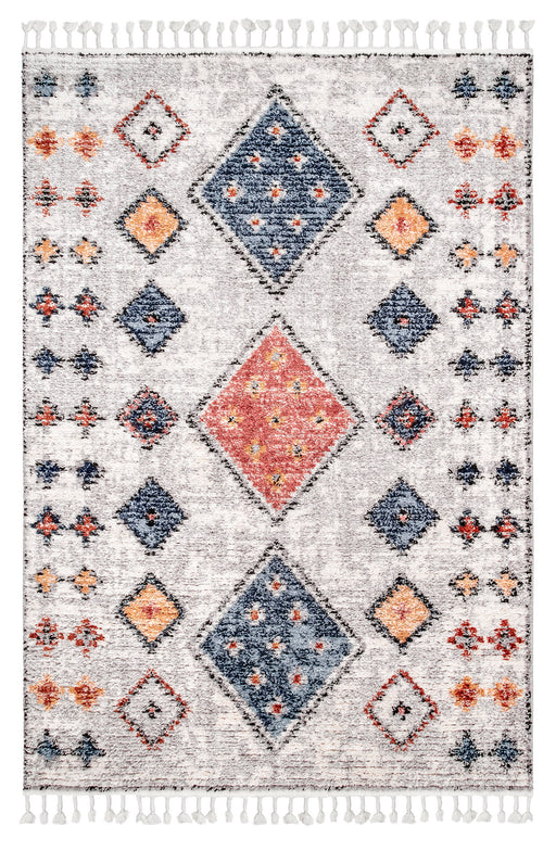 Diamond Area Rug 150cm Light Grey Design