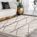 Diamond Helix Shag Area Rug 120cm Off White