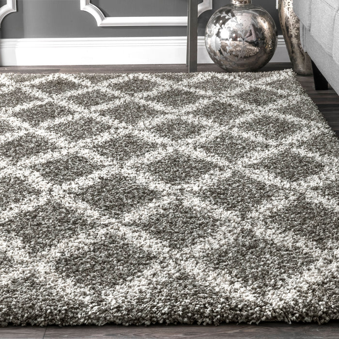 Diamond Lattice Area Rug Dark Grey 120x180 cm