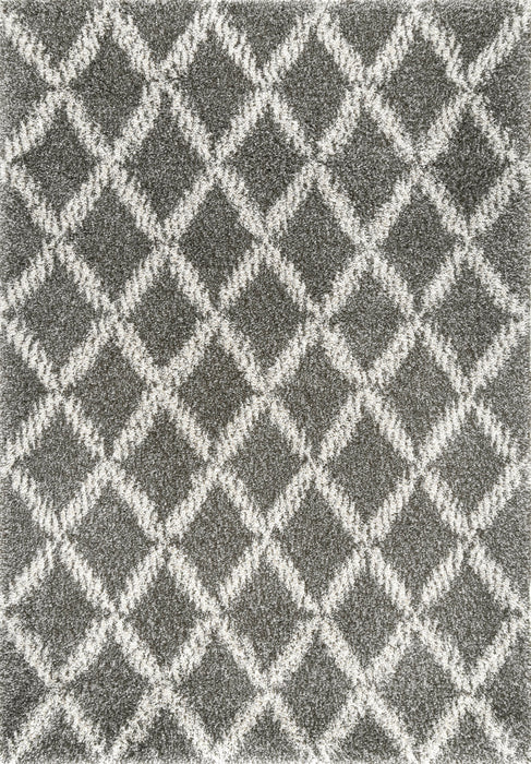 Diamond Lattice Area Rug Dark Grey 120x180 cm