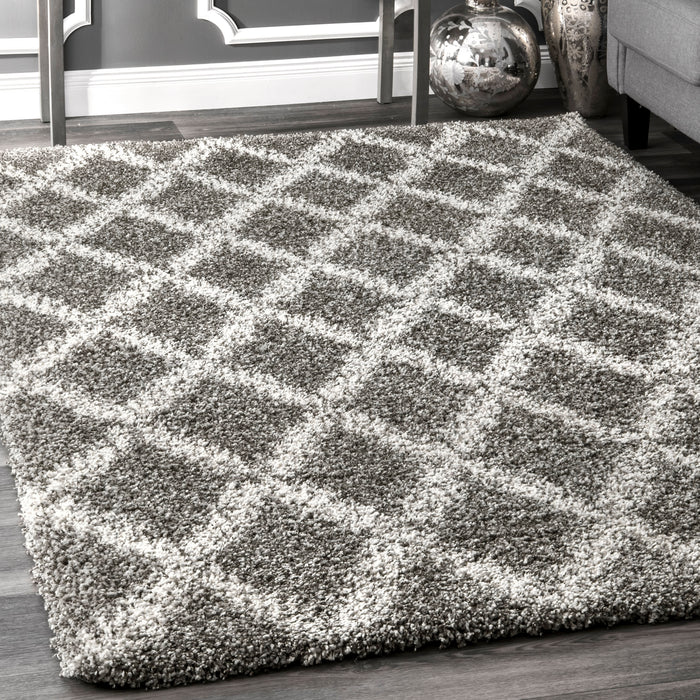 Diamond Lattice Area Rug Dark Grey 120x180 cm