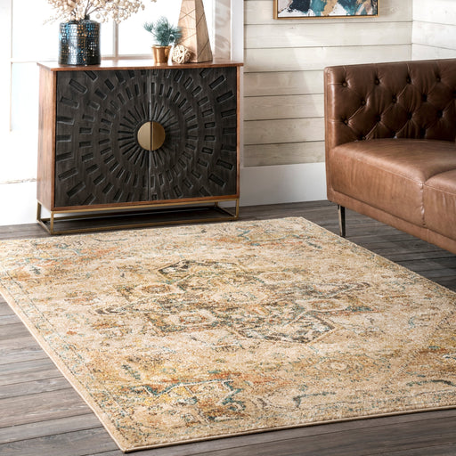 Diamond Medallion Area Rug Tan 120x180 cm