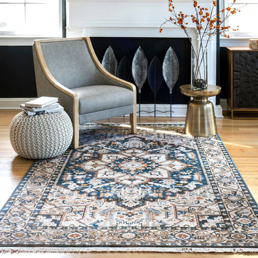 Diamond Medallion Area Rug in Blue 160x230 cm