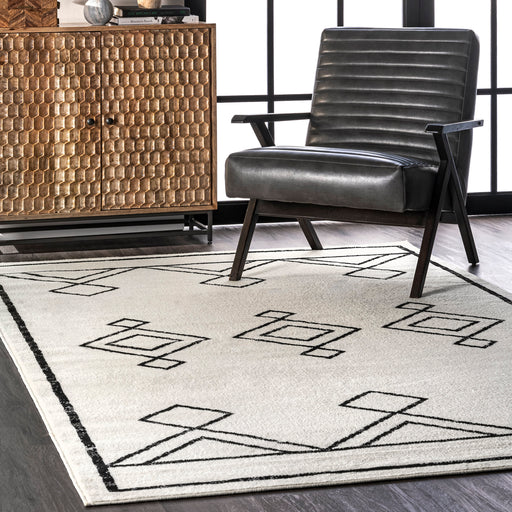 Diamond Pattern Area Rug 160x230 cm Beige