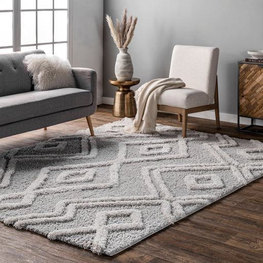 Diamond Pattern Area Rug 160x230 cm Light Grey