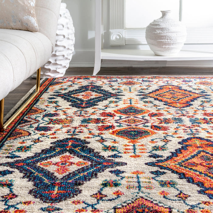 Diamond Pattern Area Rug in Orange 160x230 cm