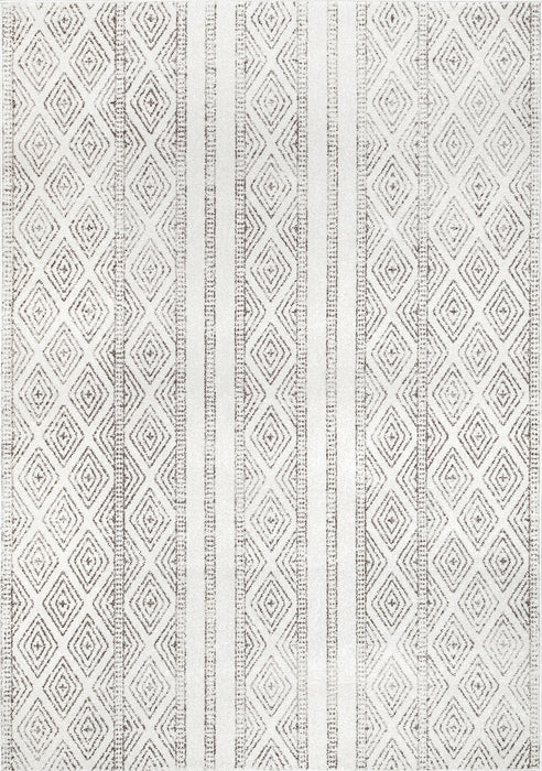 Diamond Pattern Grey Area Rug 120cm x 180cm