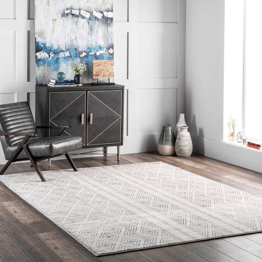 Diamond Pattern Grey Area Rug 150x200 cm