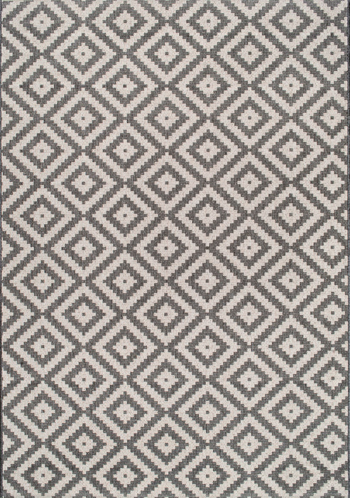 Tappeto per interni ed esterni con motivo a rombi, 150x240 cm, colore grigio