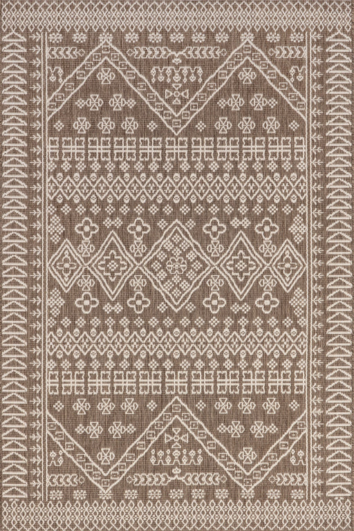 Diamond Pattern Indoor Outdoor Area Rug 152x244 cm Taupe