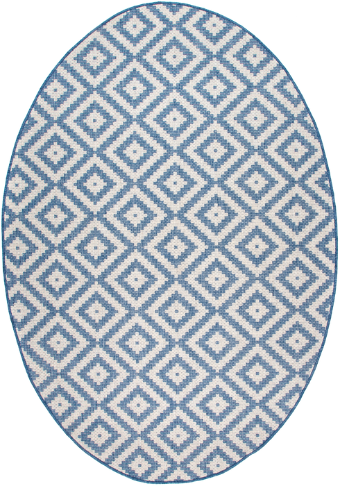 Diamond Pattern Indoor Outdoor Area Rug 160x230 cm Blue