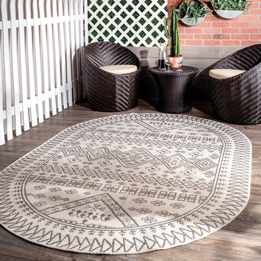 Diamond Pattern Indoor Outdoor Rug 152Cm X 244Cm Ivory