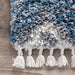 Diamond Shag Area Rug with Tassels in Blue 160x230 cm