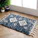 Diamond Shag Area Rug with Tassels in Blue 160x230 cm