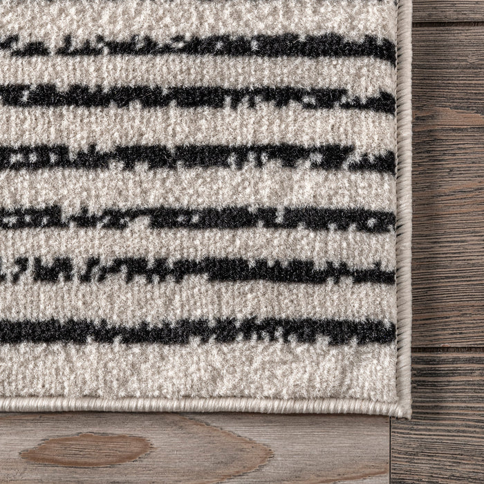 Diamond Striped Area Rug 160x230 cm Black