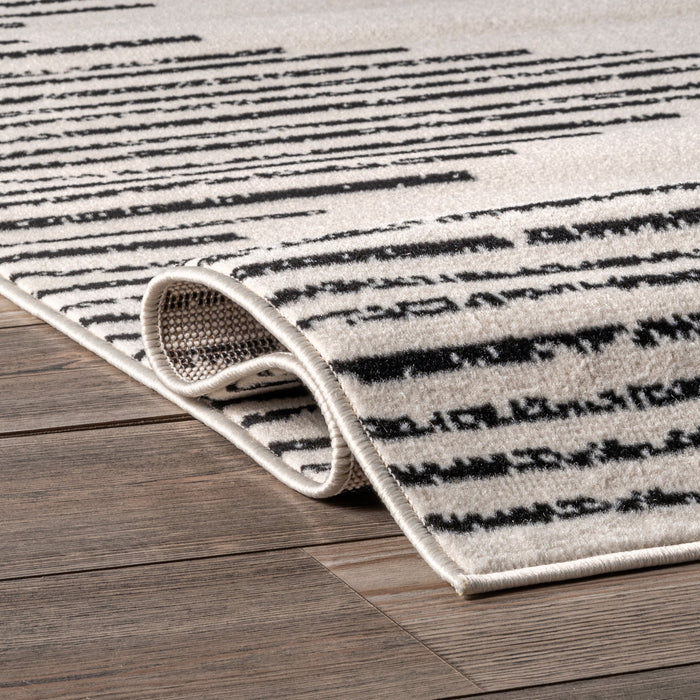 Diamond Striped Area Rug 160x230 cm Black