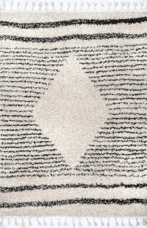 Diamond Striped Area Rug 160x230 cm Off White