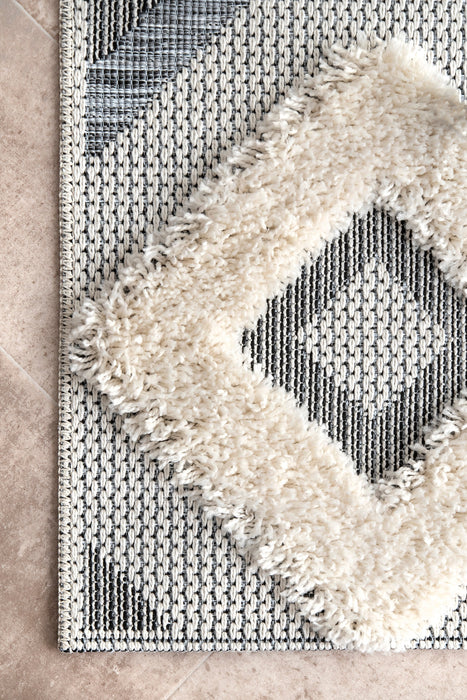 Diamond Trellis Area Rug Off White 120x180 cm