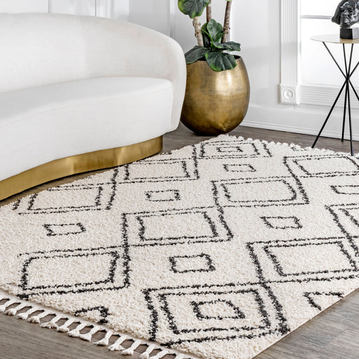 Diamond Trellis Rug Off White 160x230 cm