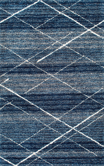 Diamond Trellis Shag Area Rug 120x180 cm Blue