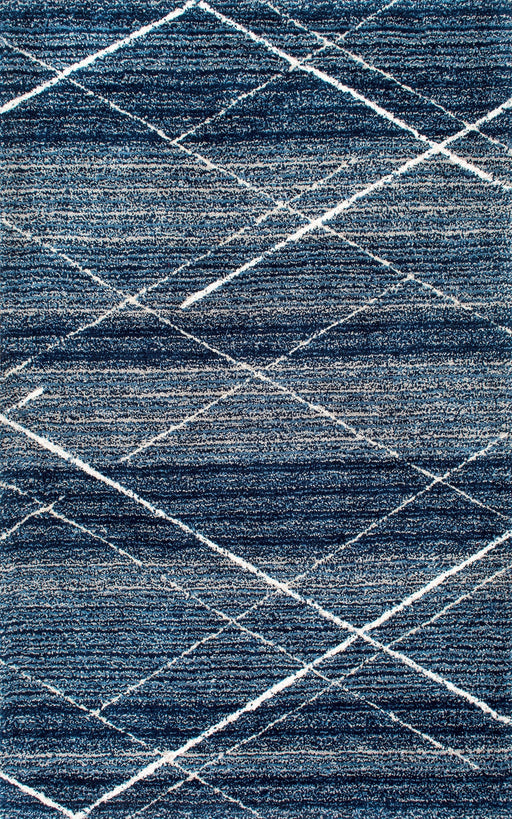 Diamond Trellis Shag Area Rug 120x180 cm Blue